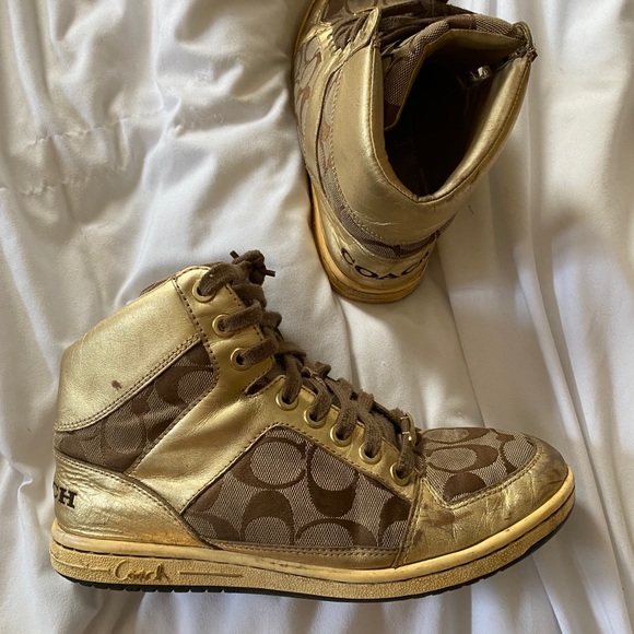 COACH gold hightops - Picture 4 of 4